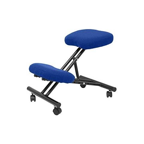 Modello Mahora - sgabello Da Ufficio Ergonomico Fisso, Regolabile In Diverse Posizioni E Con Ruote - seduta In Tessuto Bali (con Ginocchiera) Blu - Foto 1