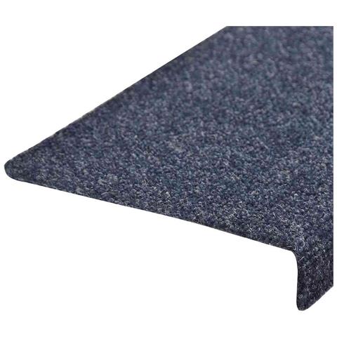 Tappetini per Scale Tessuto Agugliato 15 pz 65x21x4 cm Blu - Foto 2