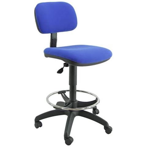 Sgabello Tecnico Esos Eoe5s Seduta Alta - Poggiapiedi Telescopico - Rivestimento Eco Blu - Eoe5s / eb - Foto 1