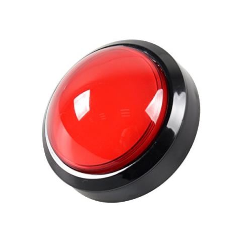 Es. Starts Pulsanti Arcade 100mm Tipo Convesso A Cupola Grande Led Acceso Pulsante Illuminato Per Macchine Arcade Videogiochi Parti E Rosso Cc 12v - Foto 1