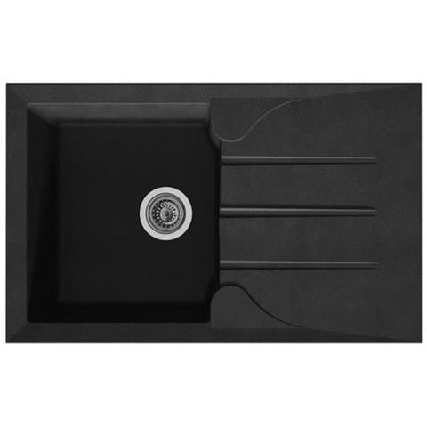 Lavello Da Incasso 1 Vasca + 1 Scolapiatti Aloa - Resina - 81 X 50 Cm - Nero - Foto 1