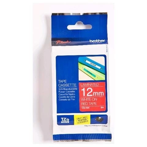Nastro Brother Tze 12mmx8m Bianco / Rosso - Foto 2