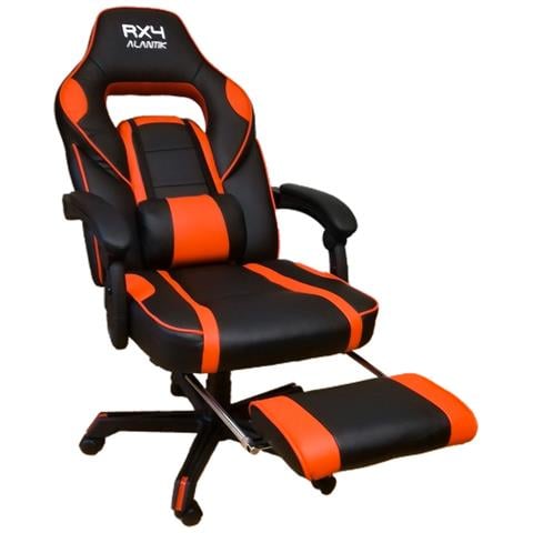 Sedia Da Gaming Poltrona Da Gioco Ufficio Regolabile Ergonomica Con Ruote Rosso - Foto 1