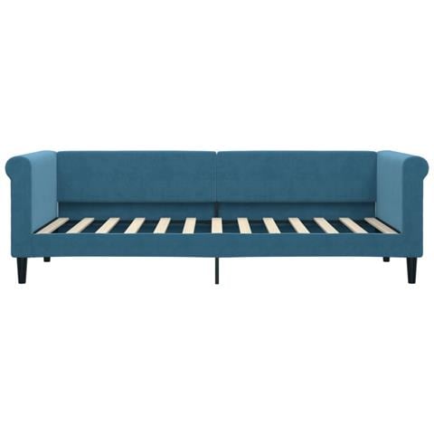 Divano Letto Con Letto Estraibile Blu 80x200 Cm In Velluto - Foto 2