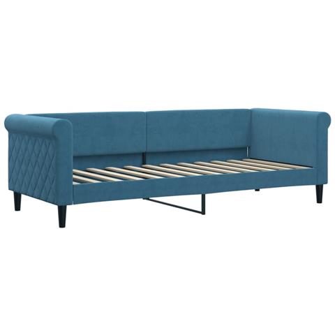 Divano Letto Con Letto Estraibile Blu 80x200 Cm In Velluto - Foto 10