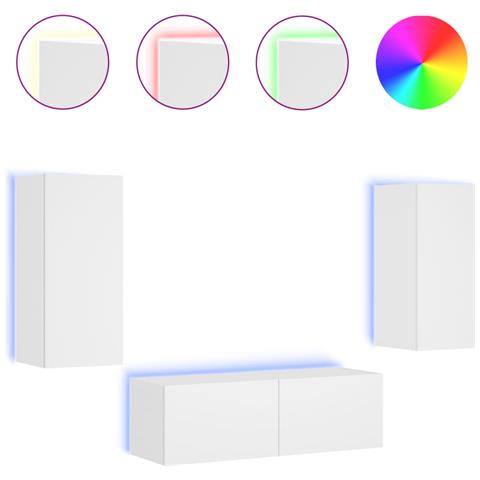 VidaXL Set di Mobili Porta TV 6 pz Bianco in Legno Multistrato