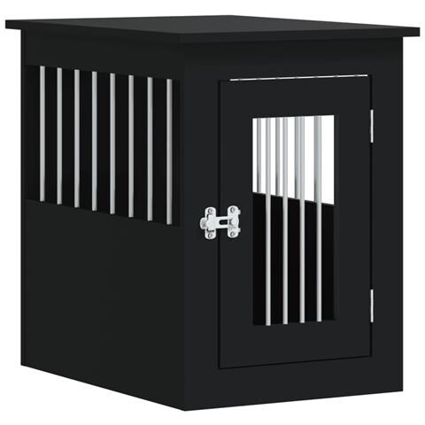 Gabbia Cani Da Arredamento Nera 45x62x59cm Legno Multistrato - Foto 1