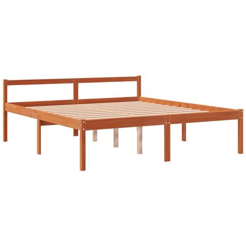 Letto Per Anziani Marrone Cera 150x200cm Legno Massello Di Pino - Foto 1
