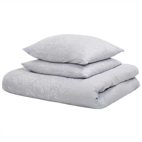 Set Copripiumino In Cotone Satinato 155 X 200 Cm Grigio Morningside - Foto 2
