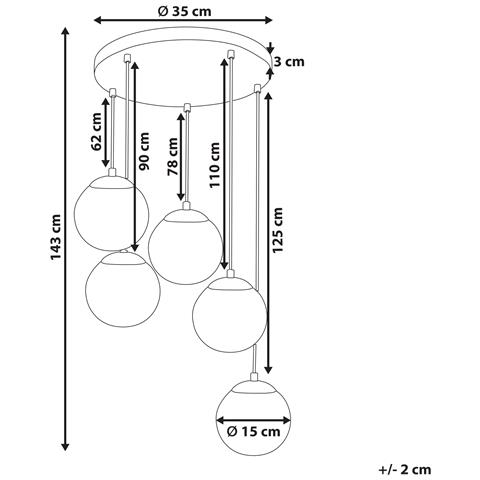 Lampadario Noel Vetro Oro - Foto 12