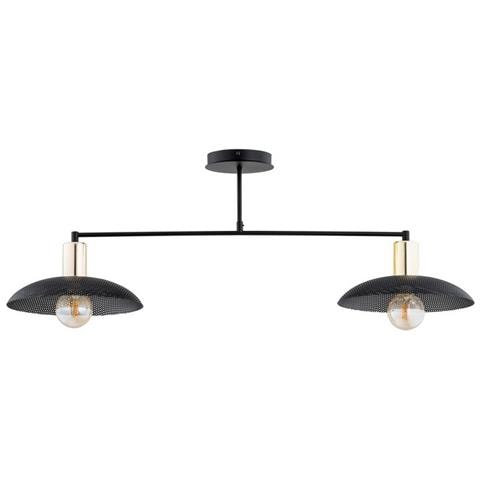 Lampada A Sospensione Motif - Nero, Oro - Acciaio Verniciato A Polvere - 82x100x11 Cm - Foto 2