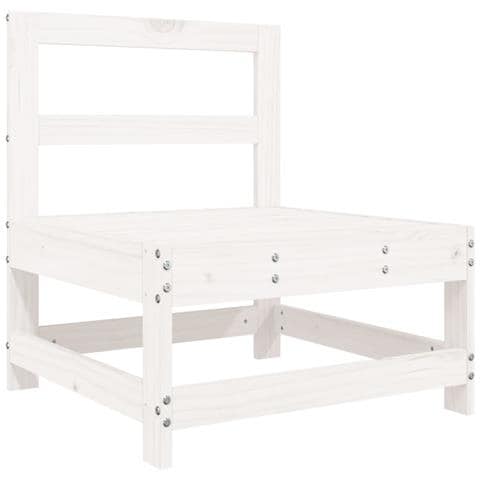 Set Salotto Da Giardino 5 Pz Bianco In Legno Massello Di Pino - Foto 2