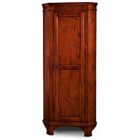 Mobile Angolare In Legno Arte Povera 1 Porta Tinta Noce L. 58 X 58 H. 198 - Foto 1