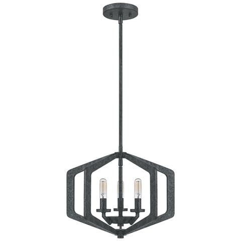 Lampadario Industrial Nordico Vanguard Acciaio Nero Antico 3 Luci E14 - Foto 1
