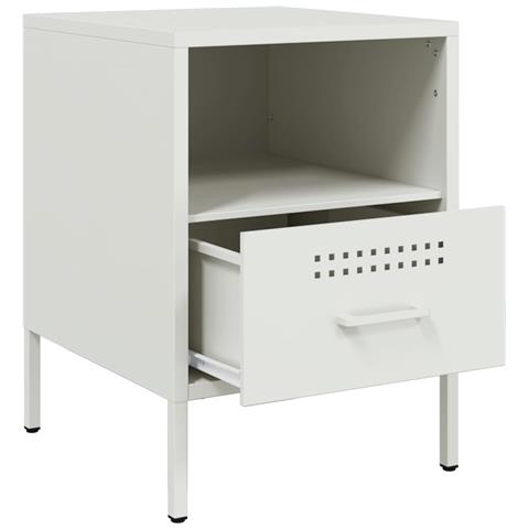 Comodino Bianco 36x39x50,5 cm in Acciaio - Foto 2