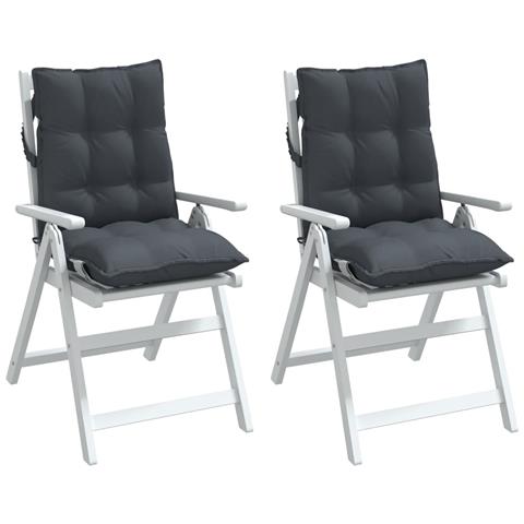 Cuscini Per Sedie Schienali Bassi 2 Pz Antracite Tessuto Oxford - Foto 3