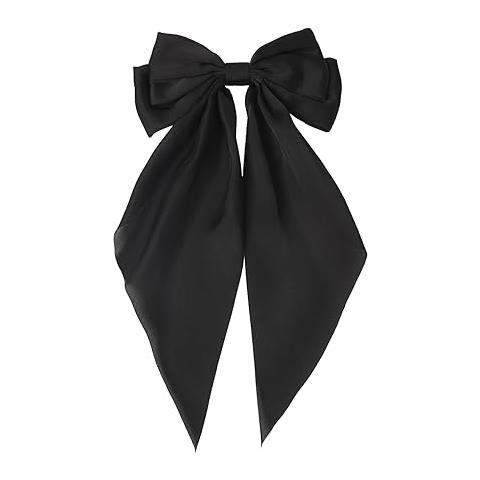 Nastro Per Capelli Con Fiocchi Per Capelli Grandi A Coda Lunga Black - Foto 1