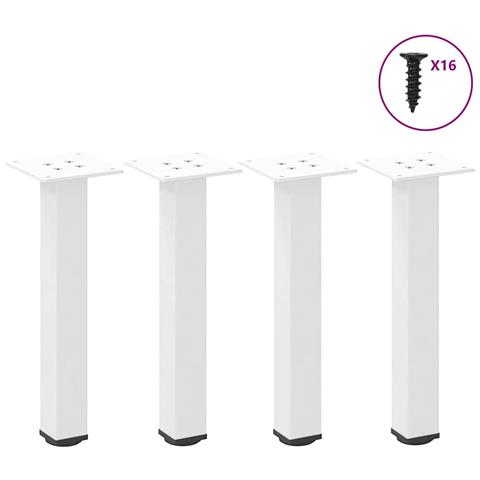 Gambe Per Tavolino 4 Pz Bianco 42-44 Cm In Acciaio - Foto 1