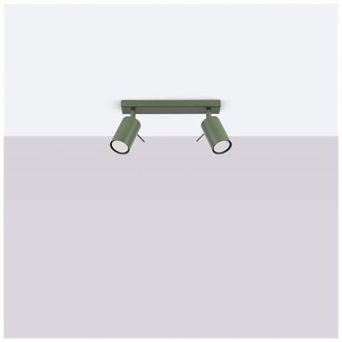 Lampada Da Soffitto Ring 2 Verde Oliva Sl. 1501 - Moderno Lampada Da Soffitto Verde Oliva 17x30x6 Cm - Foto 2