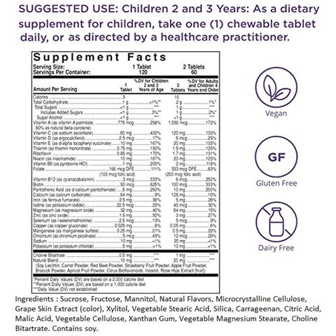 Kangavites Multivitaminico E Minerale 120 Compresse Masticabili - Gusto Bouncin' Berry Solgar - Foto 2