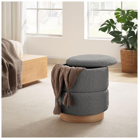 Pouf Petto Roméo In Tessuto Spugna Grigio - Foto 1