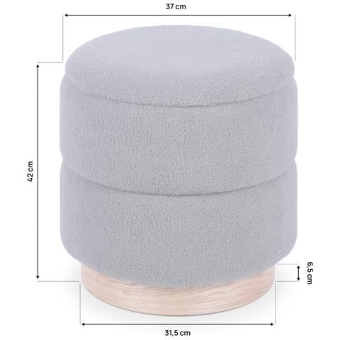 Pouf Petto Roméo In Tessuto Spugna Grigio - Foto 8