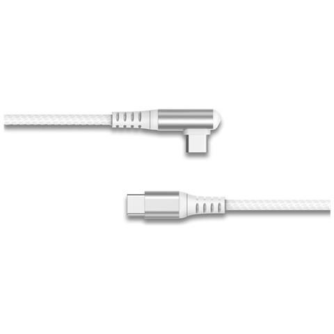 Cavo Di Ricarica E Sincronizzazione Rinforzato Angolato Da Usb-c A Usb-c 60w 3a 2 M, Bianco - Foto 1