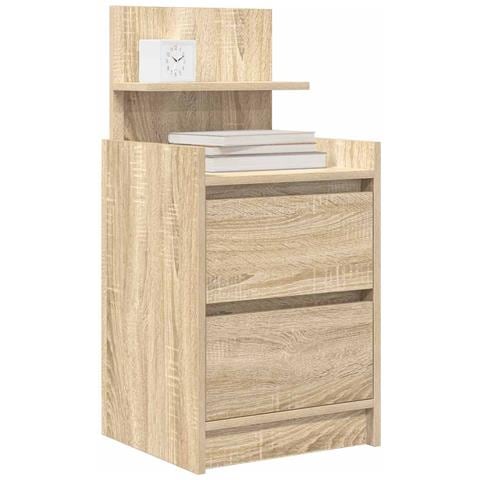 Comodini con 2 Cassetti 2 pz Rovere Sonoma 38x34x80 cm - Foto 2