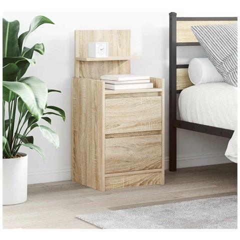 Comodini con 2 Cassetti 2 pz Rovere Sonoma 38x34x80 cm - Foto 1