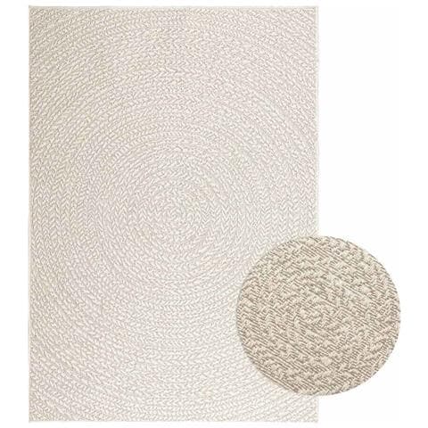 Tappeto Zizur Crema 120x170 Cm Aspetto Iuta Interni Ed Esterni - Foto 1