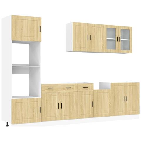 Set Mobili Da Cucina 7 Pz Kalmar Rovere Sonoma In Truciolato - Foto 2