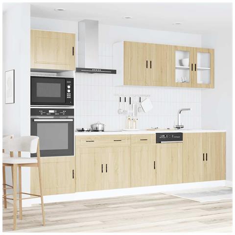 Set Mobili Da Cucina 7 Pz Kalmar Rovere Sonoma In Truciolato - Foto 3