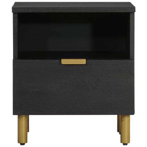 Comodino Nero 40x33x46 Cm In Legno Multistrato - Foto 3