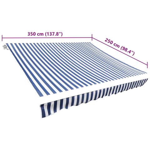 Lusso Casadino -  Tendone Parasole In Tela Blu E Bianco 350x250 Cm - Foto 5