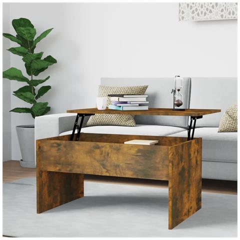 Lusso Casadino -  Tavolino Rovere Fumo 80x50,5x41,5 Cm In Legno Multistrato - Foto 8