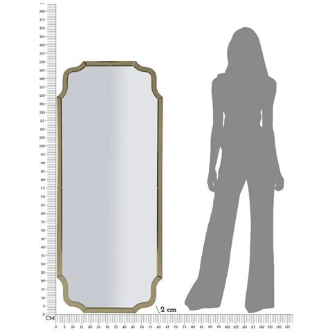 Specchio Con Cornice Classico 10 - Oro - Mdf - 150x60x2 Cm - Foto 8