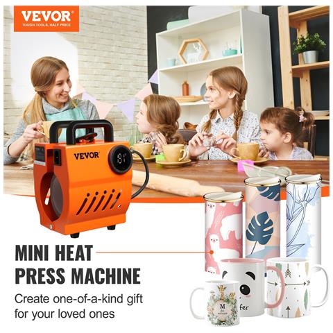 Pressa A Caldo Portatile Per Tazze Bicchiere 320w Per Tazze Da 33-44 Cl Intervallo Di Temperatura 40°c-210°c, Termopressa Per Tazze Altezza Max. 11cm In Ceramica Acciaio Inox Lega Di Alluminio - Foto 2