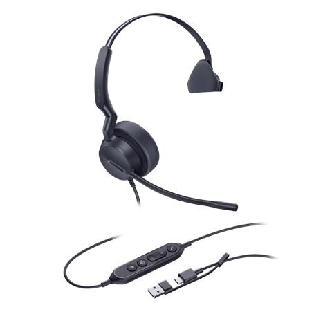 UH44 Mono Teams USB-C /A Auricolare Cablato A Padiglione Ufficio USB Type-C / USB Type-A Nero - Foto 2