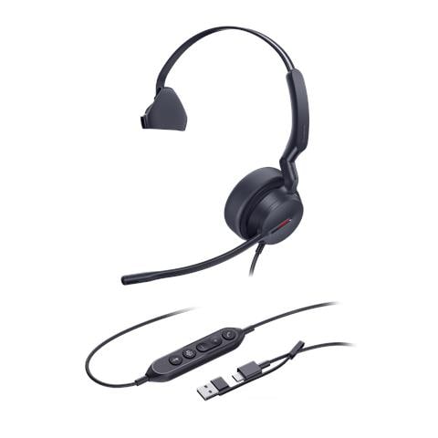 UH44 Mono Teams USB-C /A Auricolare Cablato A Padiglione Ufficio USB Type-C / USB Type-A Nero - Foto 3
