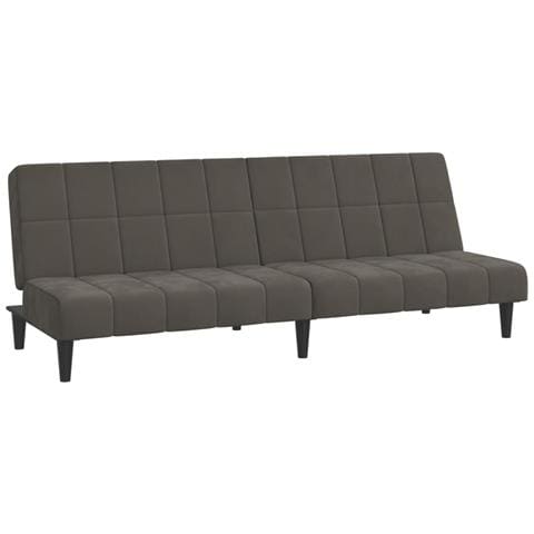 Divano Letto a 2 Posti Grigio Scuro in Velluto - Foto 1