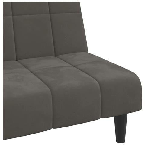 Divano Letto a 2 Posti Grigio Scuro in Velluto - Foto 9