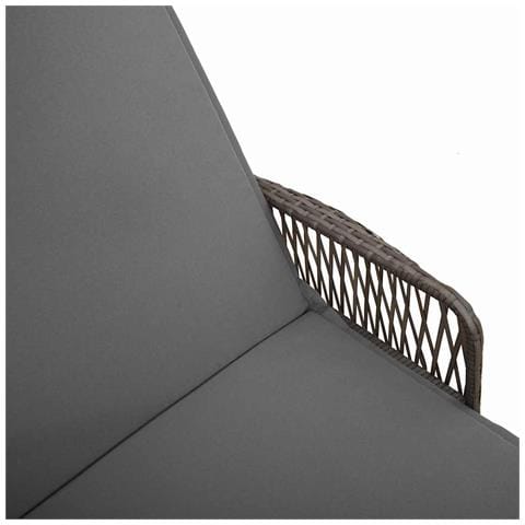 Lettino Prendisole Grigio e scuro Rattan PE 157 x 55 x 92 cm - Foto 9