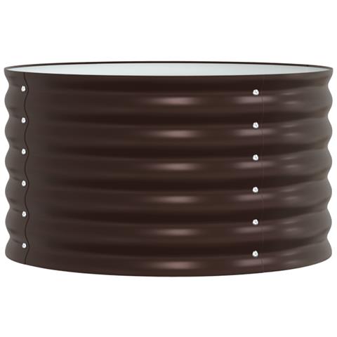 Letto da Giardino Rialzato Marrone 80x80x44 cm in Acciaio Galvanizzato - Foto 1