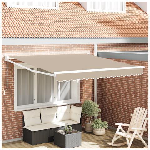 Tenda Retrattile Manuale Beige 300x250 cm, Tessuto di Ricambio per Tenda  3x2.5 m Beige - Foto 2