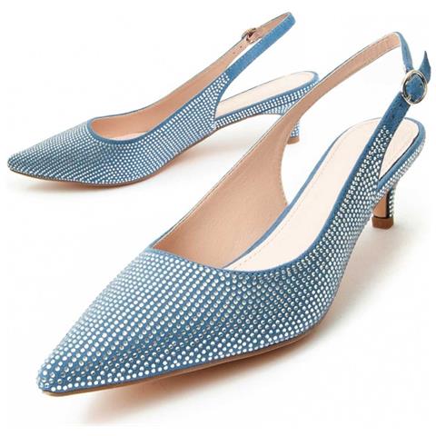 Scarpa Con Tacco Festshoe5 Blu Blu Materiale Sintetico - Foto 1