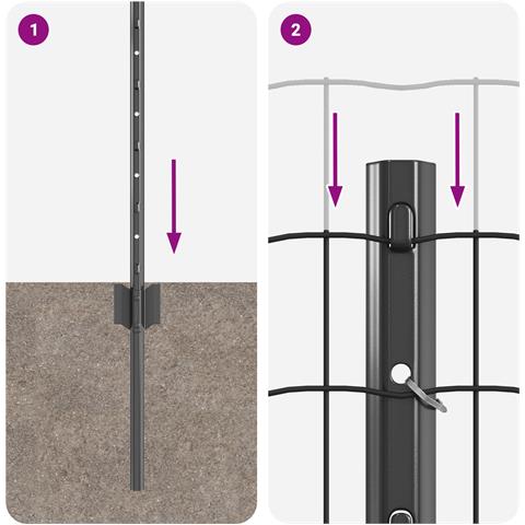 Recinzione euro con 11 pali U grigia 0,8x25 m in acciaio - Foto 9