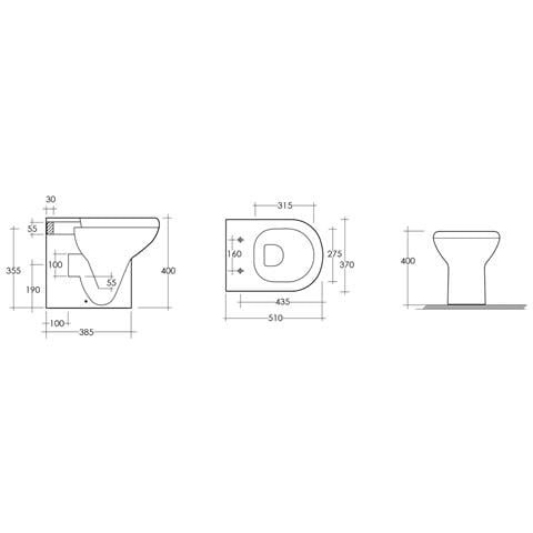 Sanitari Filo Muro Compact : Wc, Bidet, Copriwater Bianco - Foto 2
