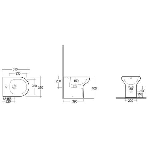 Sanitari Filo Muro Compact : Wc, Bidet, Copriwater Bianco - Foto 3