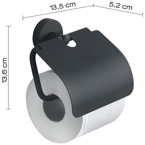 Portarotolo Coperto Da Muro In Acciaio Inox E Cromall 2325 Serie Eros Nero Matt - Foto 2