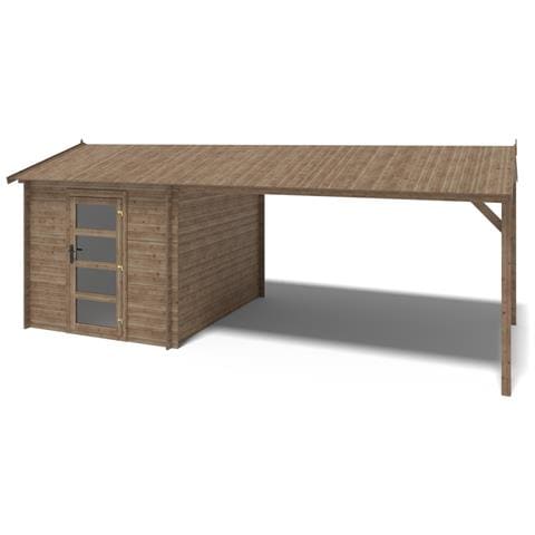 Casetta Da Giardino In Legno – 2.5x3 M Con Estensione 2.5x2.76 M - 7.5 M² - Foto 1